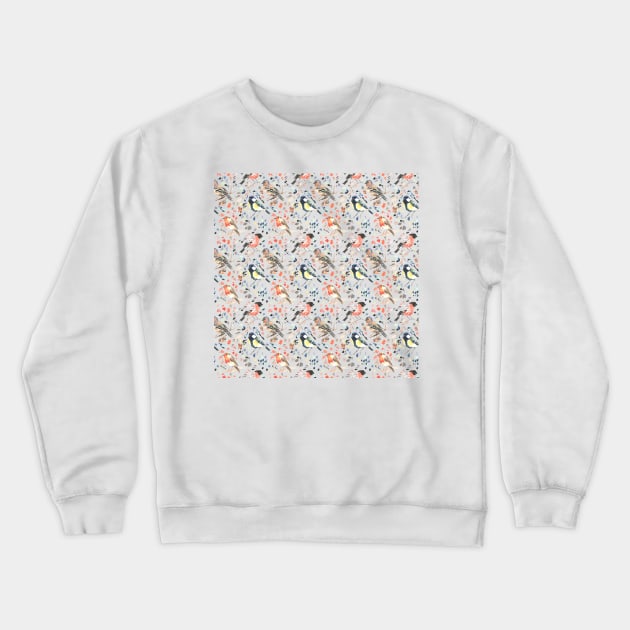 Garden Birds Print Crewneck Sweatshirt by LThomasDesigns